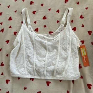 brand new white corset top from target